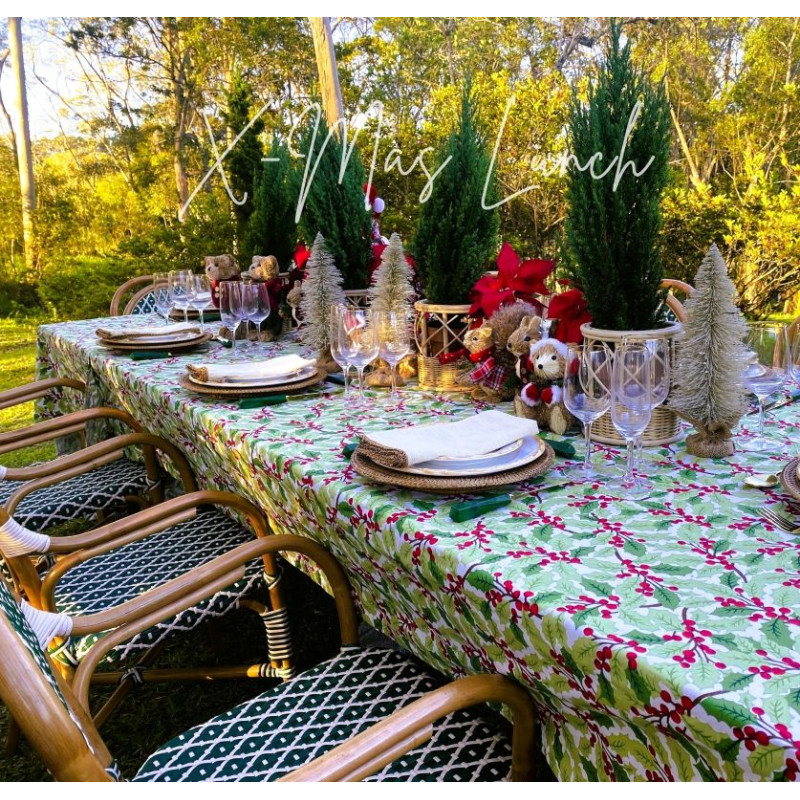 Toalha de Mesa Ishela Natalina Azevinho | Elegância para Mesa Posta – Ishela