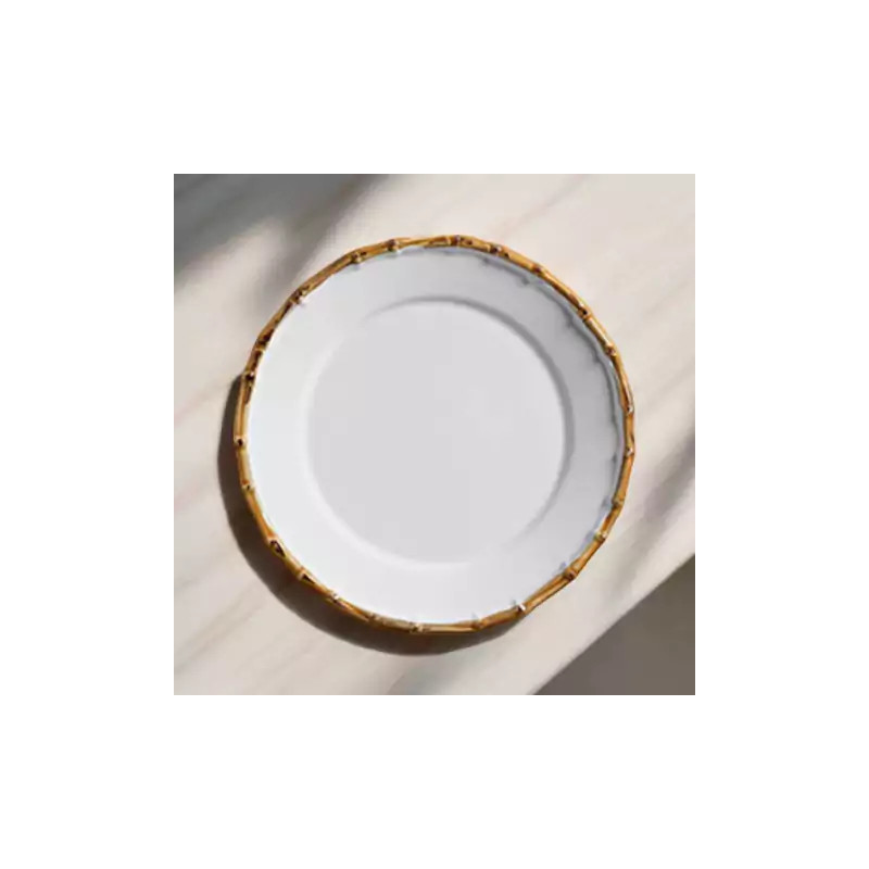 JOGO DE PRATOS BAMBOO EM PORCELANA PARA JANTAR (10 PÇS )
