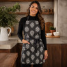 Avental Elegance Damask Preto e Bege – ISHELA