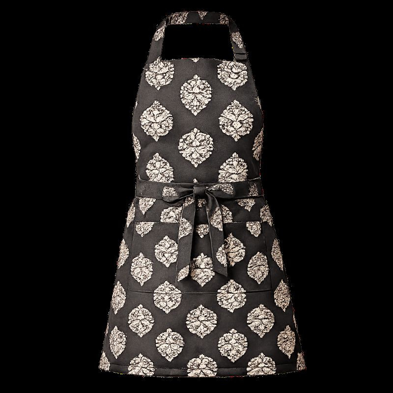 Avental Elegance Damask Preto e Bege – ISHELA