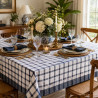 Toalha de Mesa Xadrez Azul Clássica