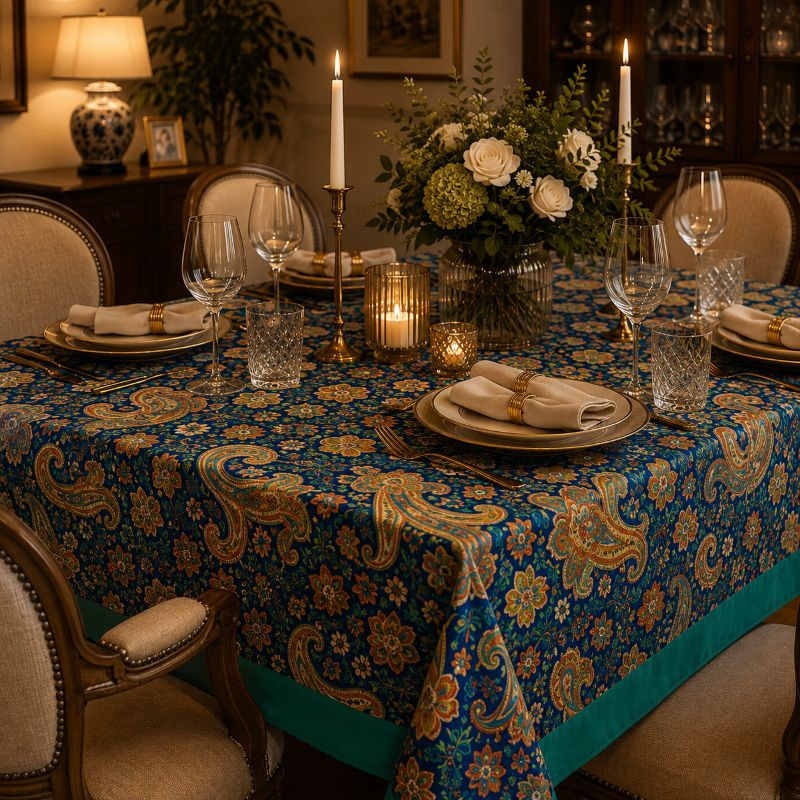 Toalha de Mesa Paisley Esmeralda Royale