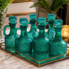 Jogo de Garrafas Decorativas Esmeralda – Conjunto com 6 Peças