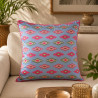 Almofada Decorativa Azul Serenity com Estampa Geométrica Bordô e Verde