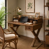 Escrivaninha Secretária em Rattan Natural com Compartimentos e Gavetas