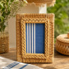 Porta-Retrato em Rattan Trançado Artesanal