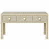 Aparador/Console de Madeira com Marchetaria em Osso – 3 Gavetas | Design Sofisticado
