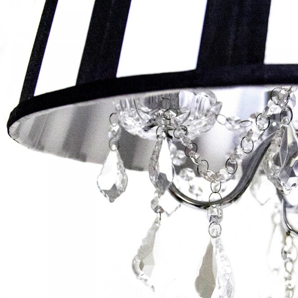 Lustre Ishela Luxo Branco e Preto