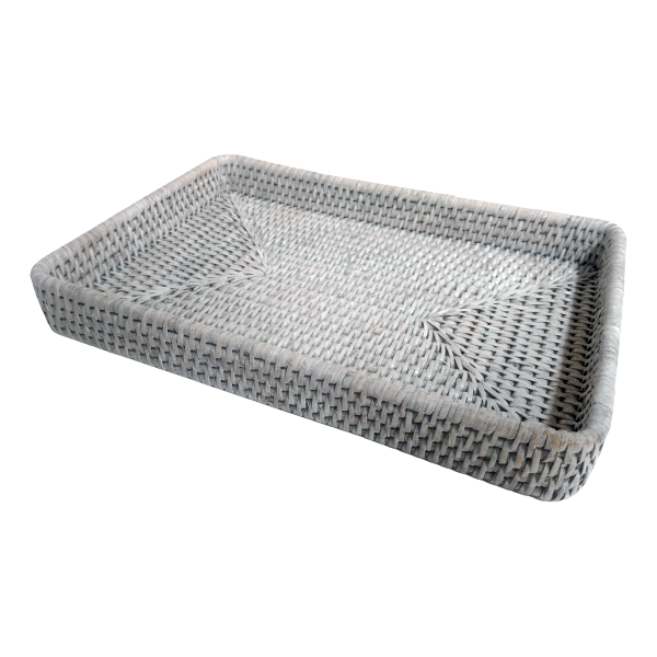 Ishela Rattan Bandeja Spa Branca