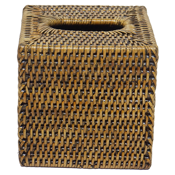 O porta-caixa de lenços atraente é feito à mão com material de rattan natural de alta qualidade, que é resistente e tecido de ma