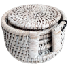 Rattan Porta Copo Branco