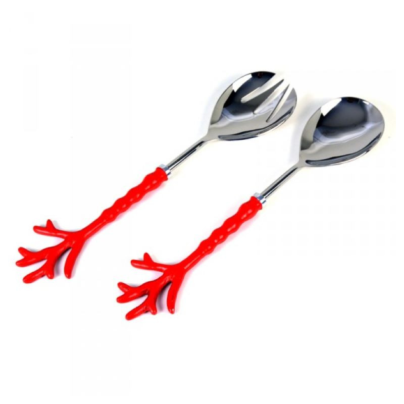 Saladeira Elegante com Cabo Inspirado em Coral