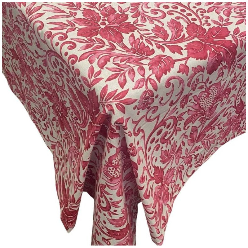 **"Eleve o estilo da sua mesa com esta toalha de mesa excepcionalmente chique e elegante. A paleta de cores sóbria em rosa e bra