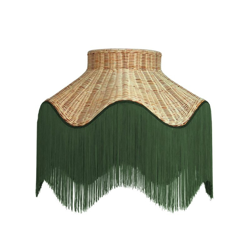 Luminária em Rattan com Franjas Decorativas